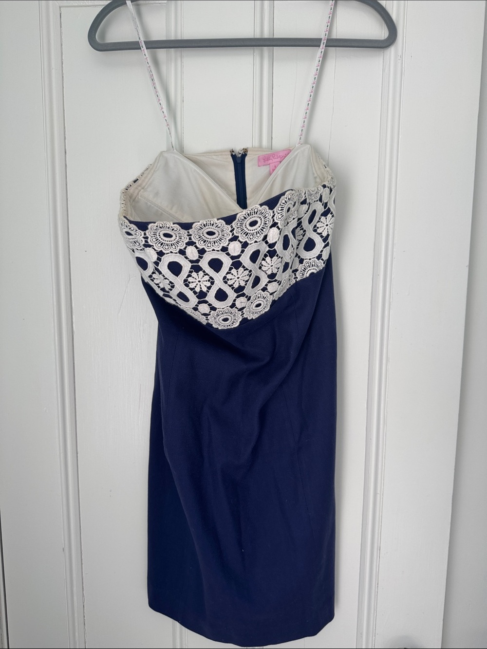 Lilly Pulitzer Navy Dress with Cream Lace Bodice